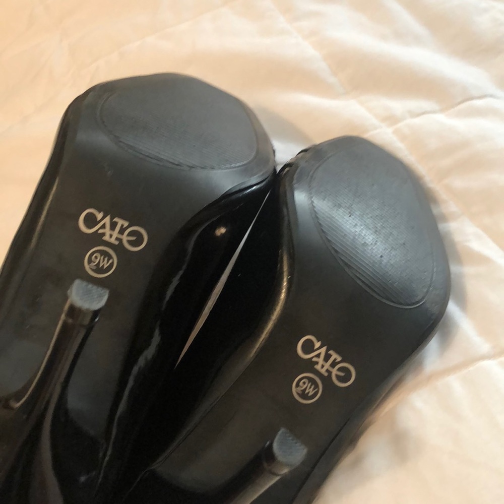 Classic black Cato open toe heels - Picture 3 of 6